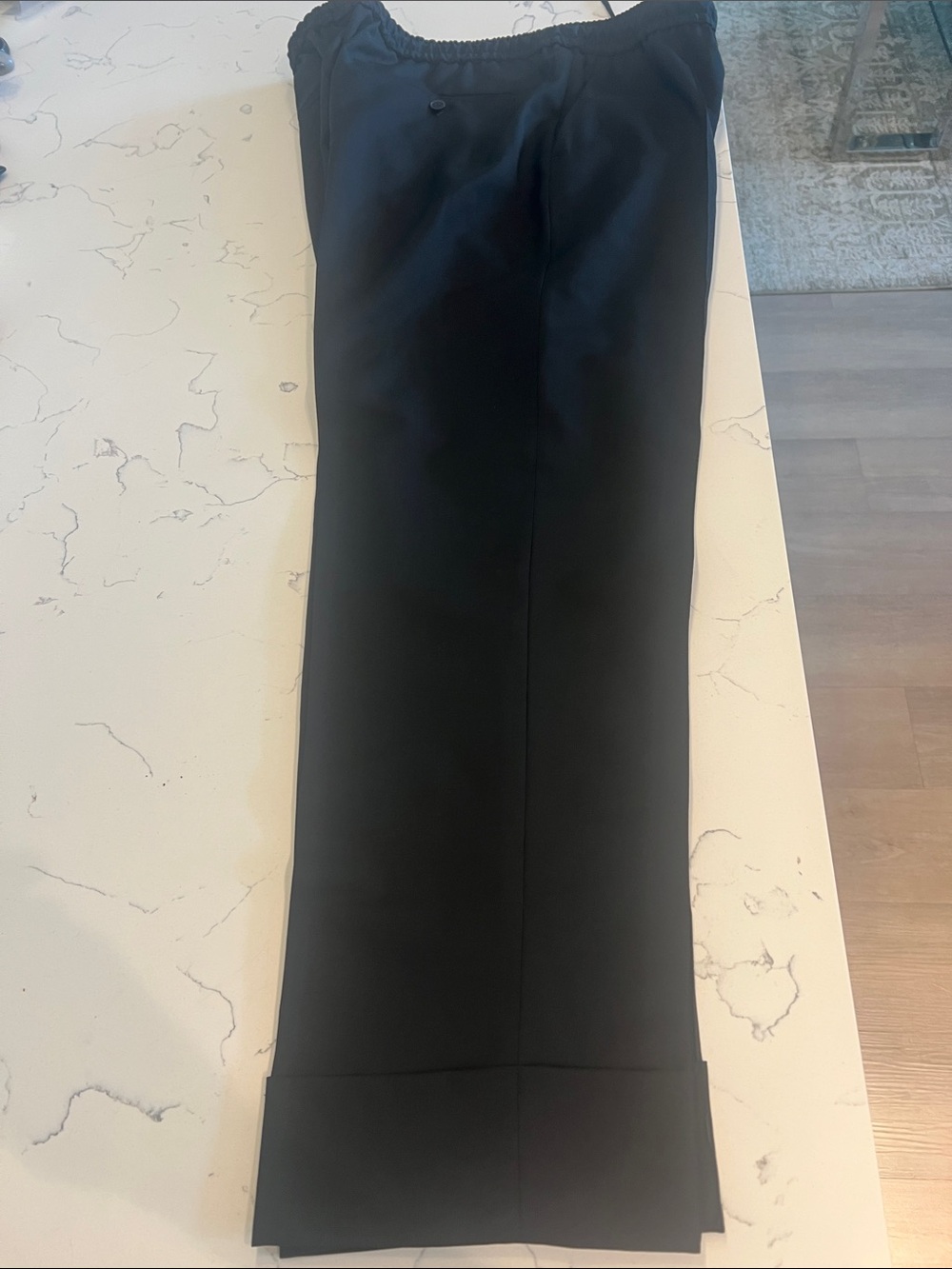 Valentino black casual pants , elastic waist line with toggle.